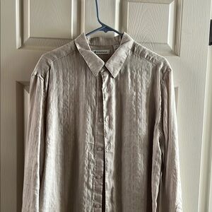 Cubavera Men's long sleeved Beige Shirt size L